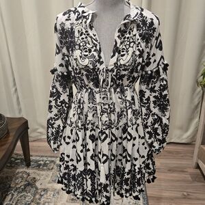 Black and White Patterned Dress